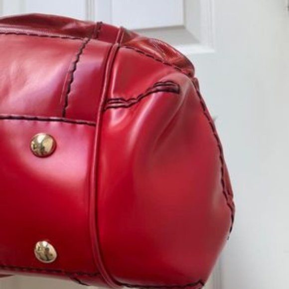 Gucci Red Coated Canvas and Leather Large Dialux Queen Bow Tote Bag - Picture 7 of 15